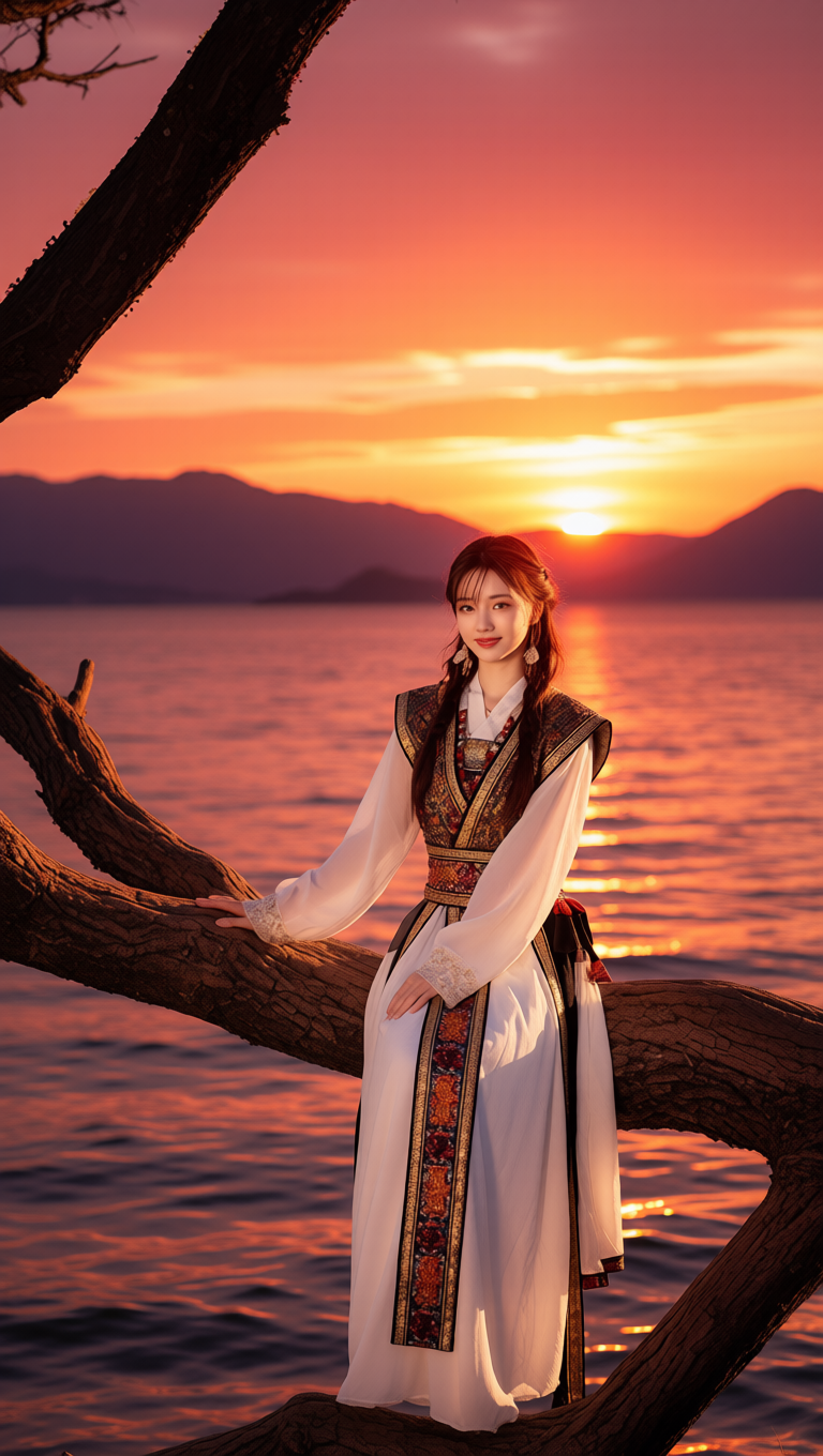 图像背景转为落日场景